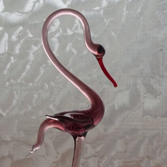 Vintage Miniature Glass Stork 1970s - Picture 2 of 5